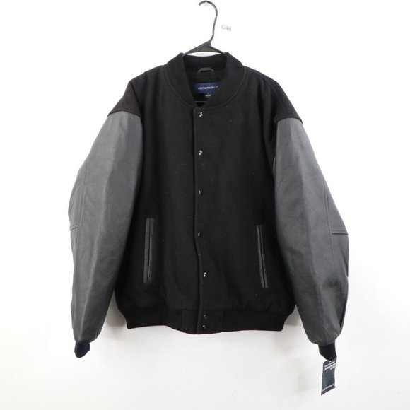 NOS Vintage Streetwear Blank Wool Leather Jacket
